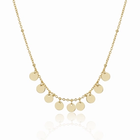 Precious Treasures Sterling Silver Gold Plated Dangling Circles Necklace