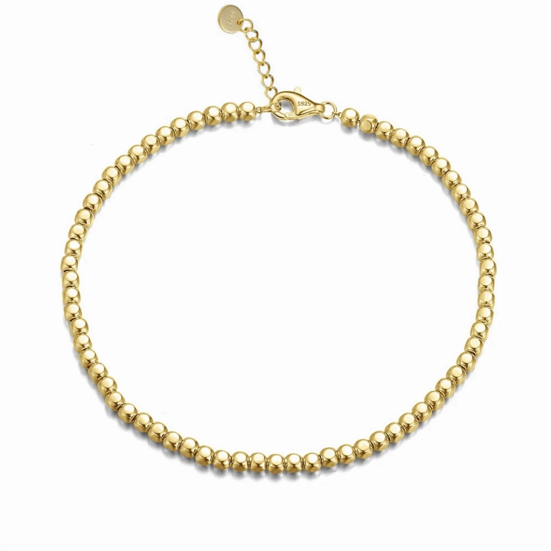 Mature Style Effortless Glam Sterling Silver Gold-Plated or Rhodium Plated Balls Bracelet