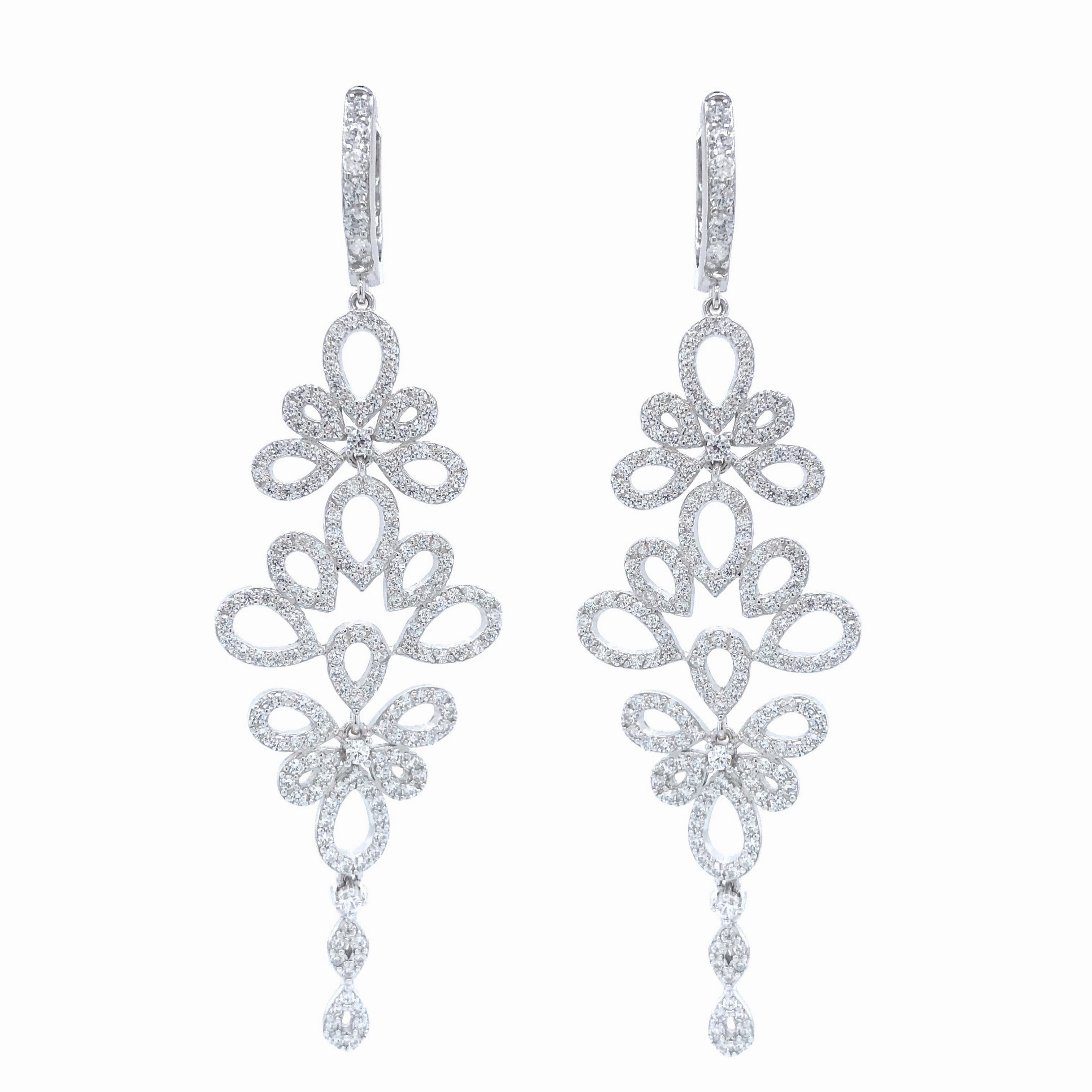 Everyday Accessory Sterling Silver Large Floral Earring