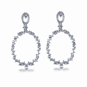 Texture Play Premium Sparkle Sterling Silver Oval CZ Earring