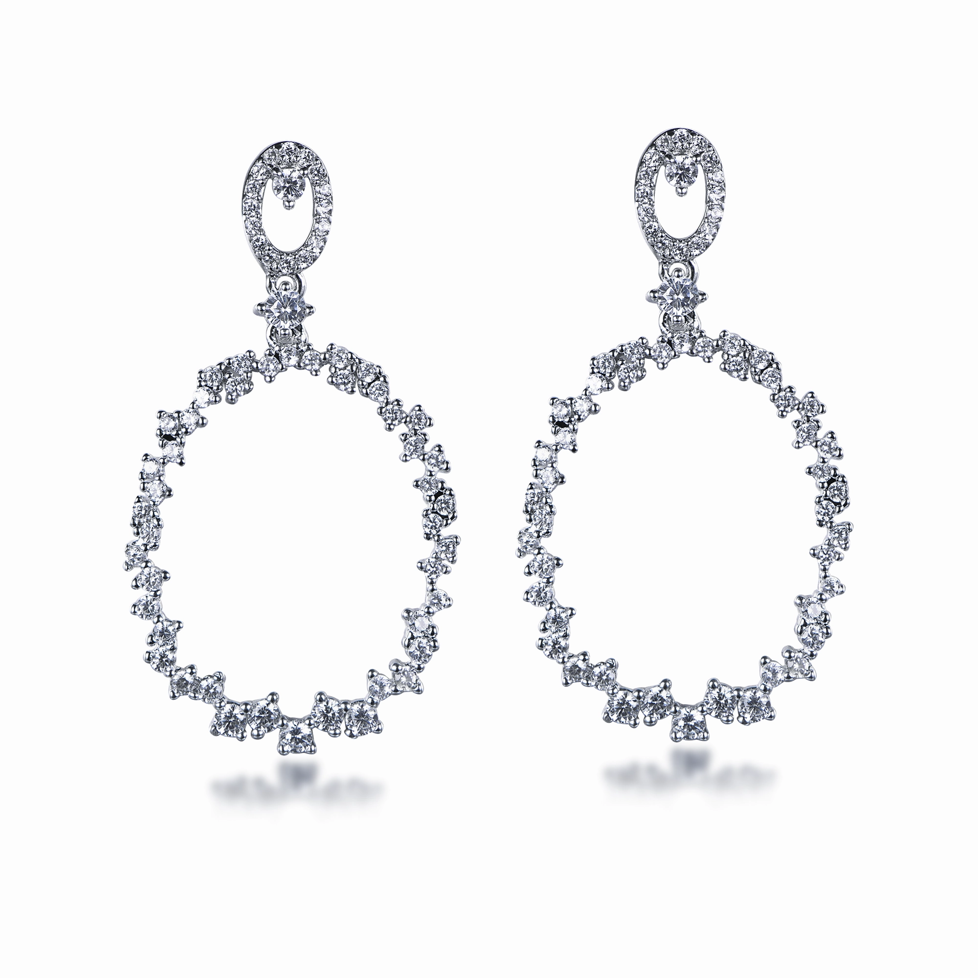 Texture Play Premium Sparkle Sterling Silver Oval CZ Earring