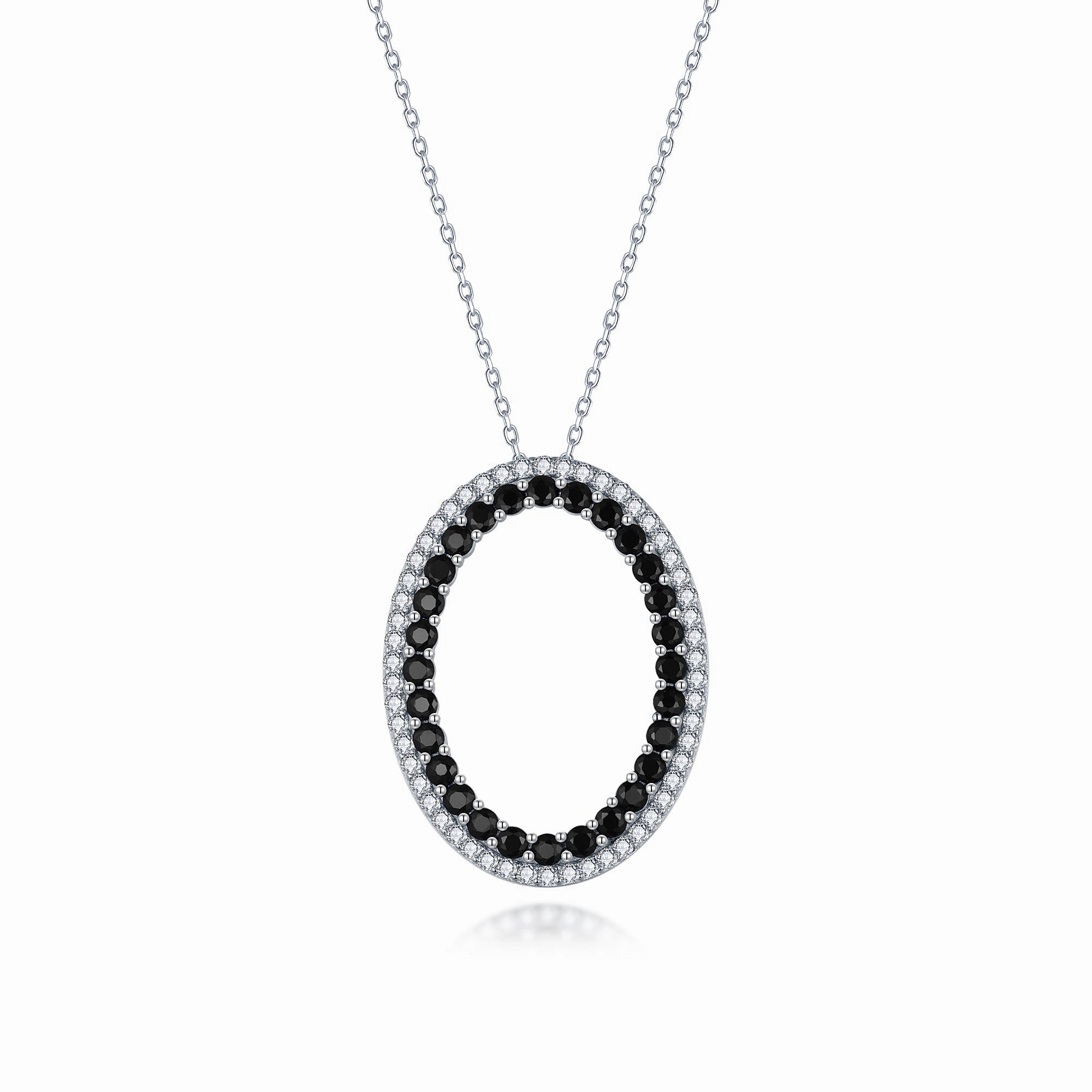 Formal Accent Sterling Silver Pendant Necklace with Clear and Colored Stone On Diamond Cut Chain