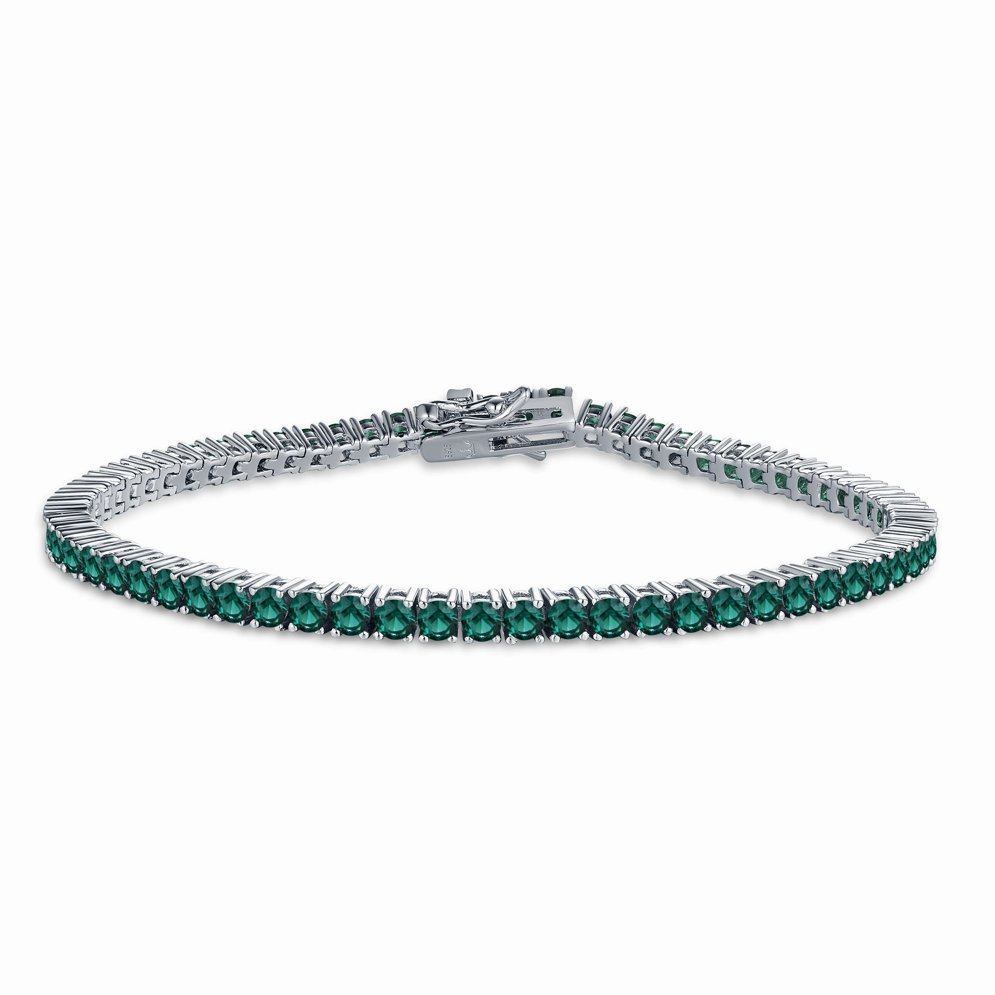 Sterling Silver Ruby, Emerald, Sapphire, Violet, or Black Colored CZ Tennis Bracelets Timeless Pieces