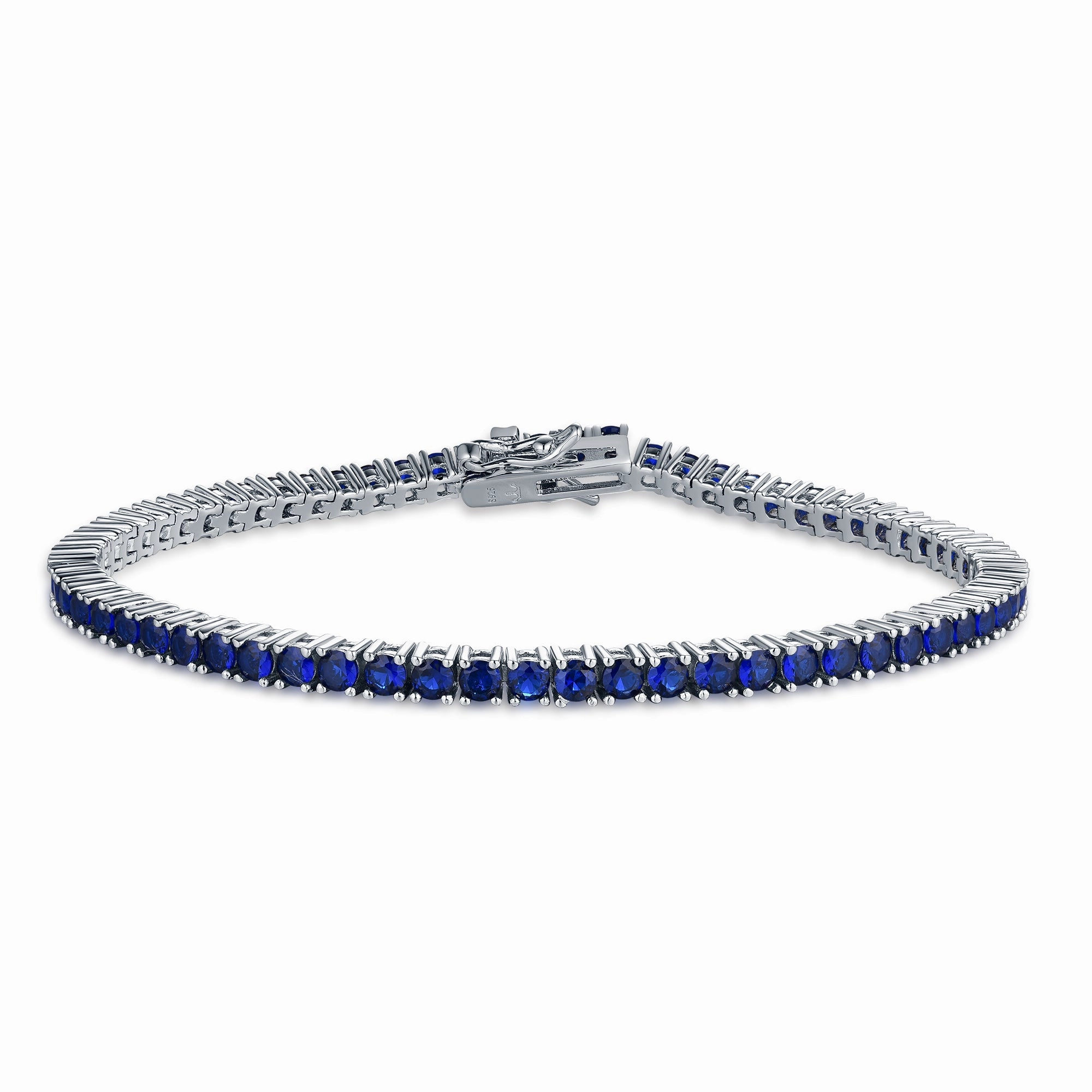 Weekend Vibe Sterling Silver Ruby, Emerald, Sapphire, Violet, or Black Colored CZ Tennis Bracelets