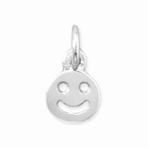 Sterling Silver Small Smiley Face Charm Cut Out Face Fashion Form Elegant Pick