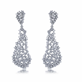 Weekend Glow Sterling Silver Sprinkled Diamond Natural Shaped Earrings