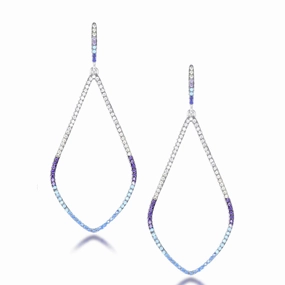 Sterling Silver Teardrop Colorful Earrings Modern Flair Glow Accent