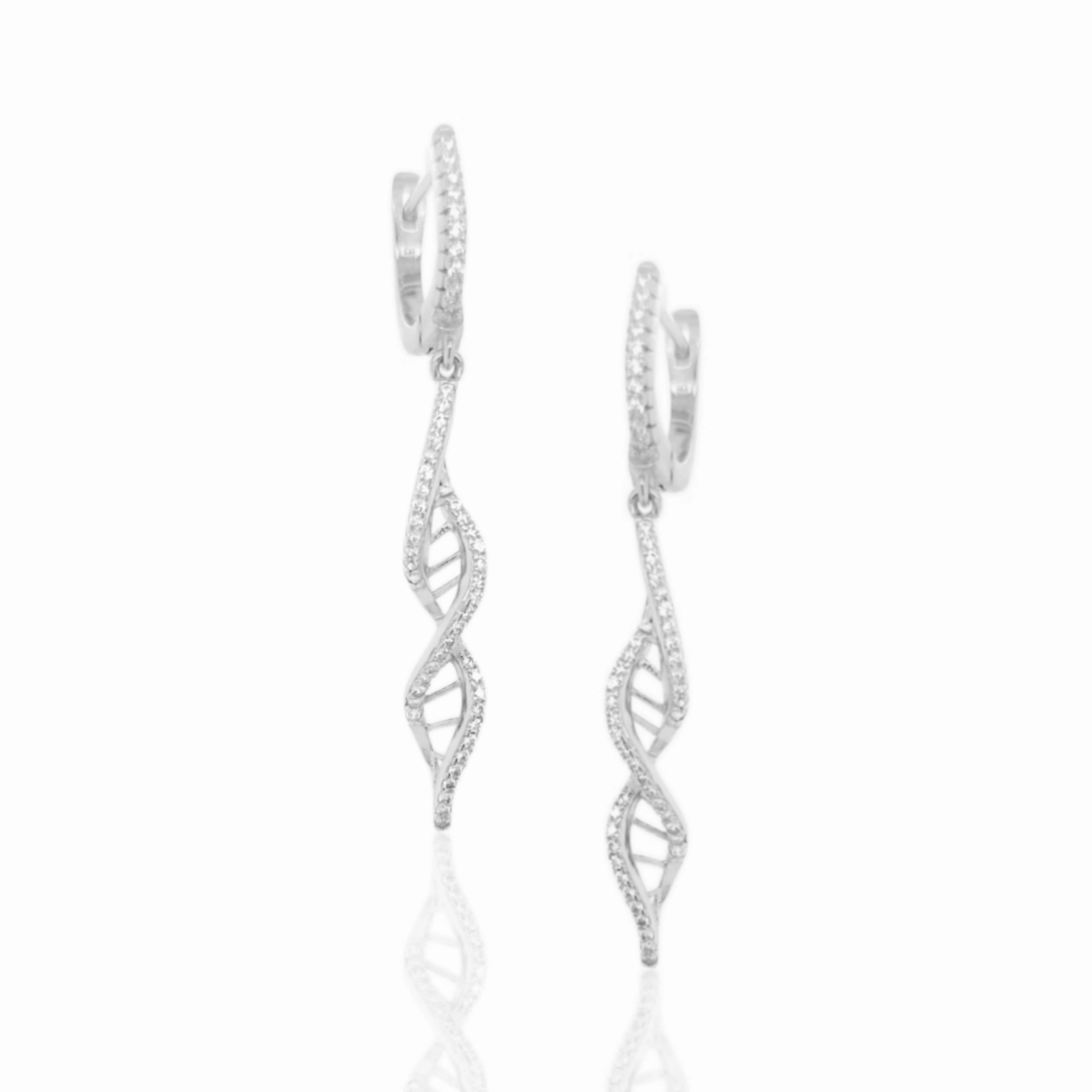 Subtle Vibe Handcrafted Design Sterling Silver Twist Earrings on English Lock