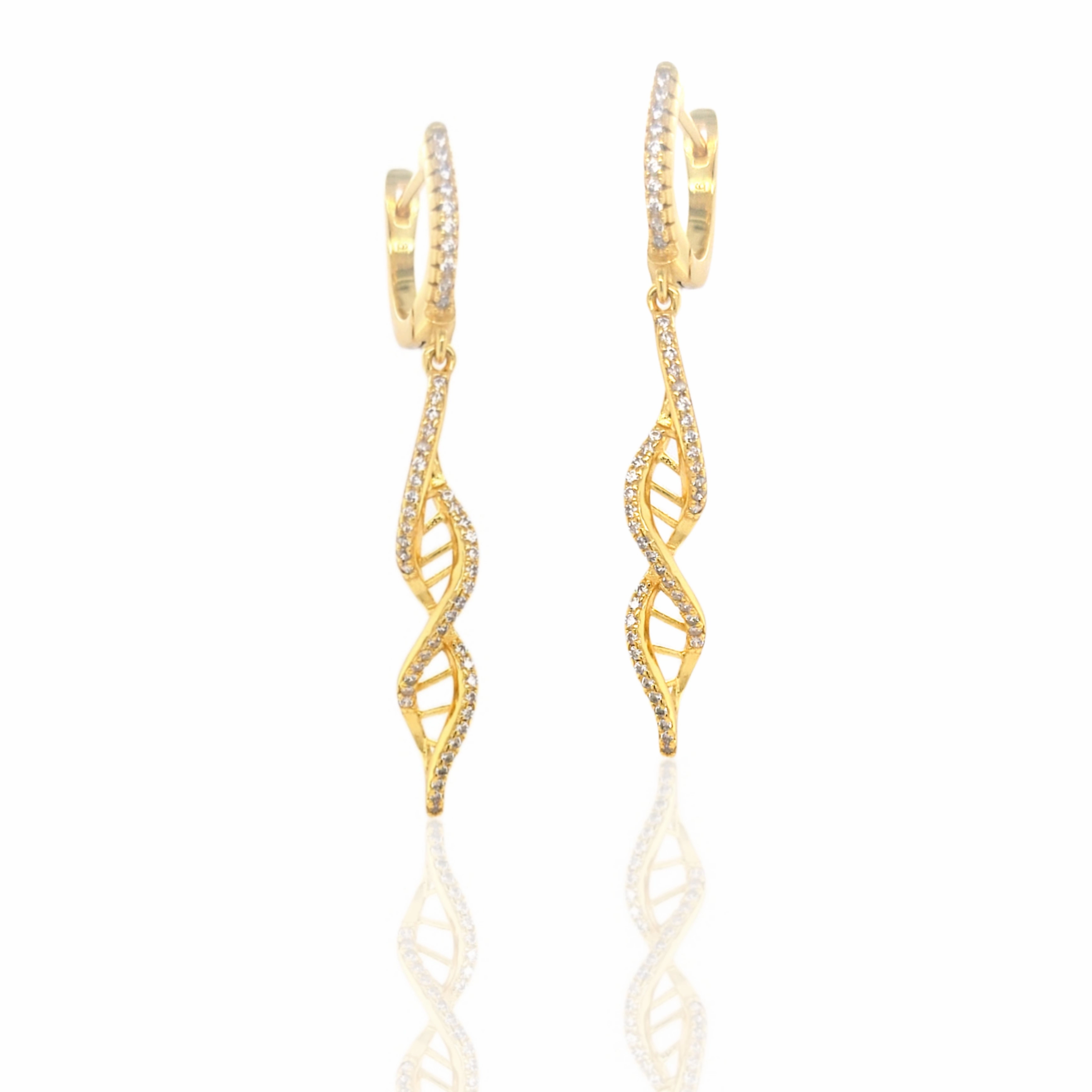 Natural Detail Sterling Silver Twist Earrings on English Lock