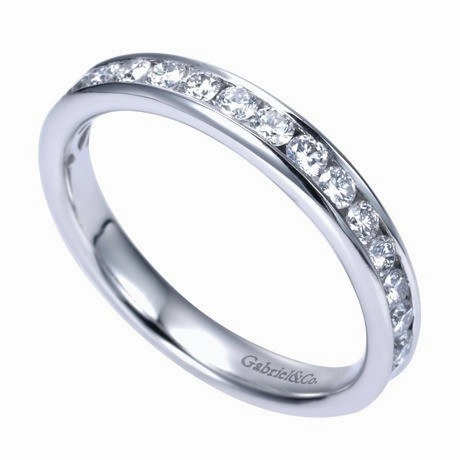 Artisan Vibe Channel Set Diamond Band  .50 Cttw 14K White Gold