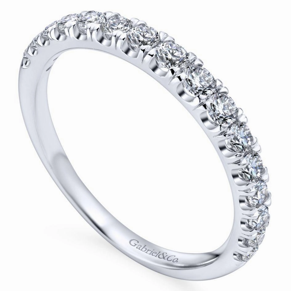 Creative Emblem HighEnd Bauble Straight Pave Graduated Diamond Wedding Band White Gold 485B