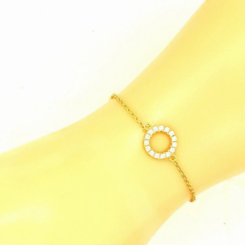 Sterling Silver Small CZ Circle Bracelet Lifestyle Match