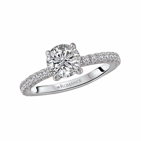 14K White Gold Round Lab Grown Diamond Engagement Ring Symbolic Form Traditional Ornament