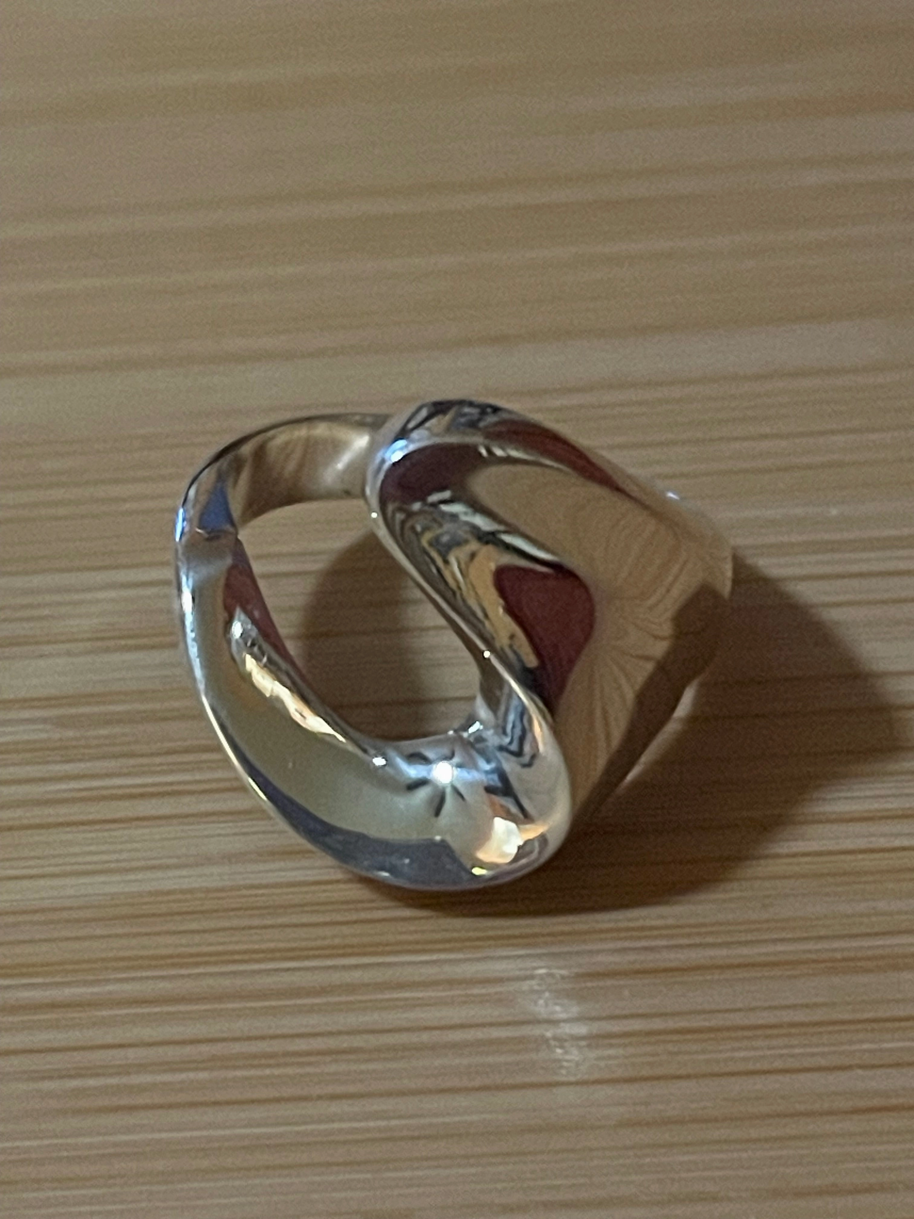 Customizable style Eternal Art Wavy Sterling Silver Ring