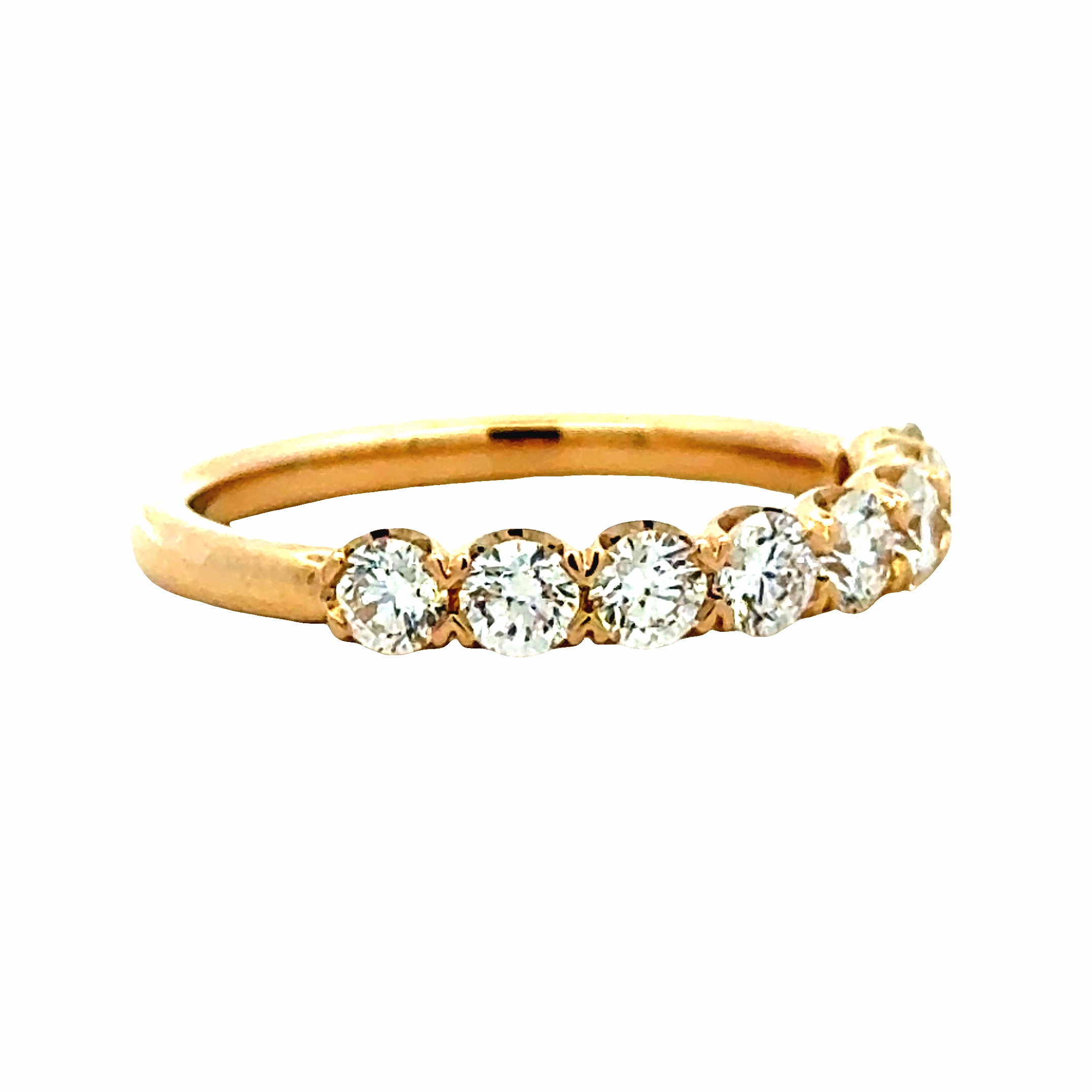 14K Yellow Gold Half Way Around Diamond Wedding Band  (0.81 carat total weight) Niche Market
