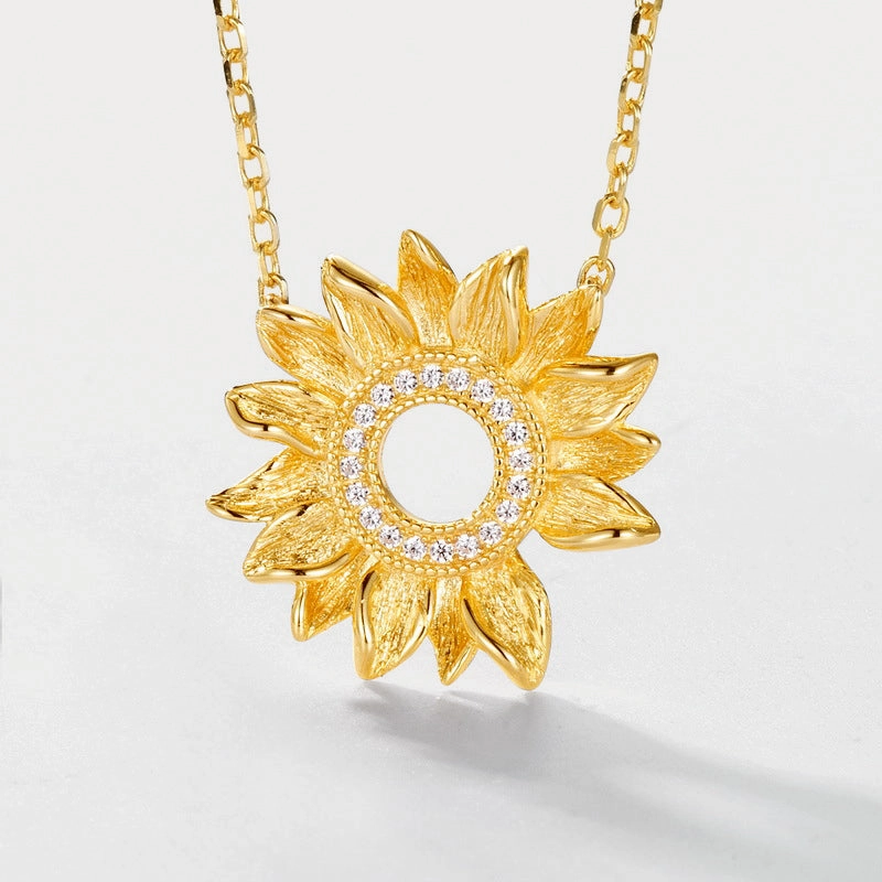 Creative Edge Sleek Glamour Gold Sunflower Necklace
