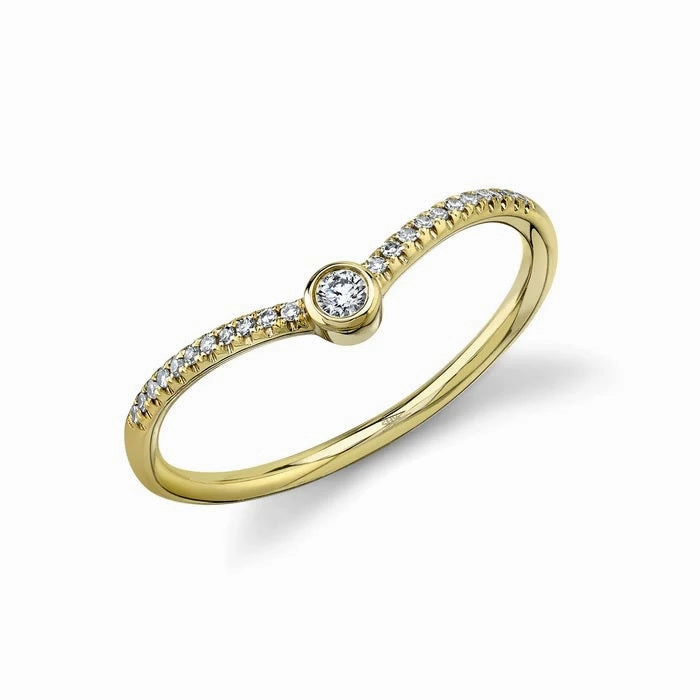 14K Yellow Gold 0.09cttw Diamond Contour Wedding Band Tech Integrated High-quality product