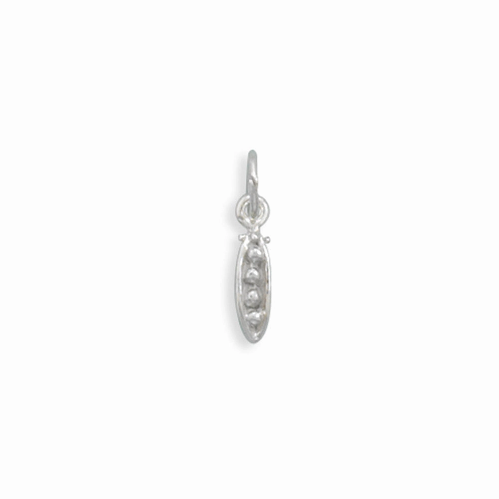3-D Peas in a Pod Charm Sterling Silver Glossy Accent Alluring Edge