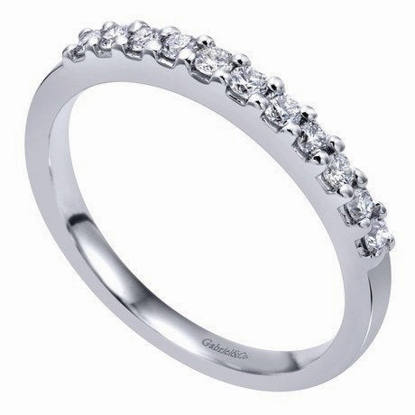 Graceful Finish Pave Diamond Band .25 Cttw 14K White Gold | Mullen Jewelers