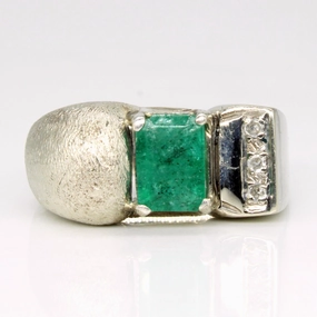 Sophisticated Touch Romantic Fashion Emerald & Diamond Ring | 0.82ct, 0.03ctw | SZ 7 |