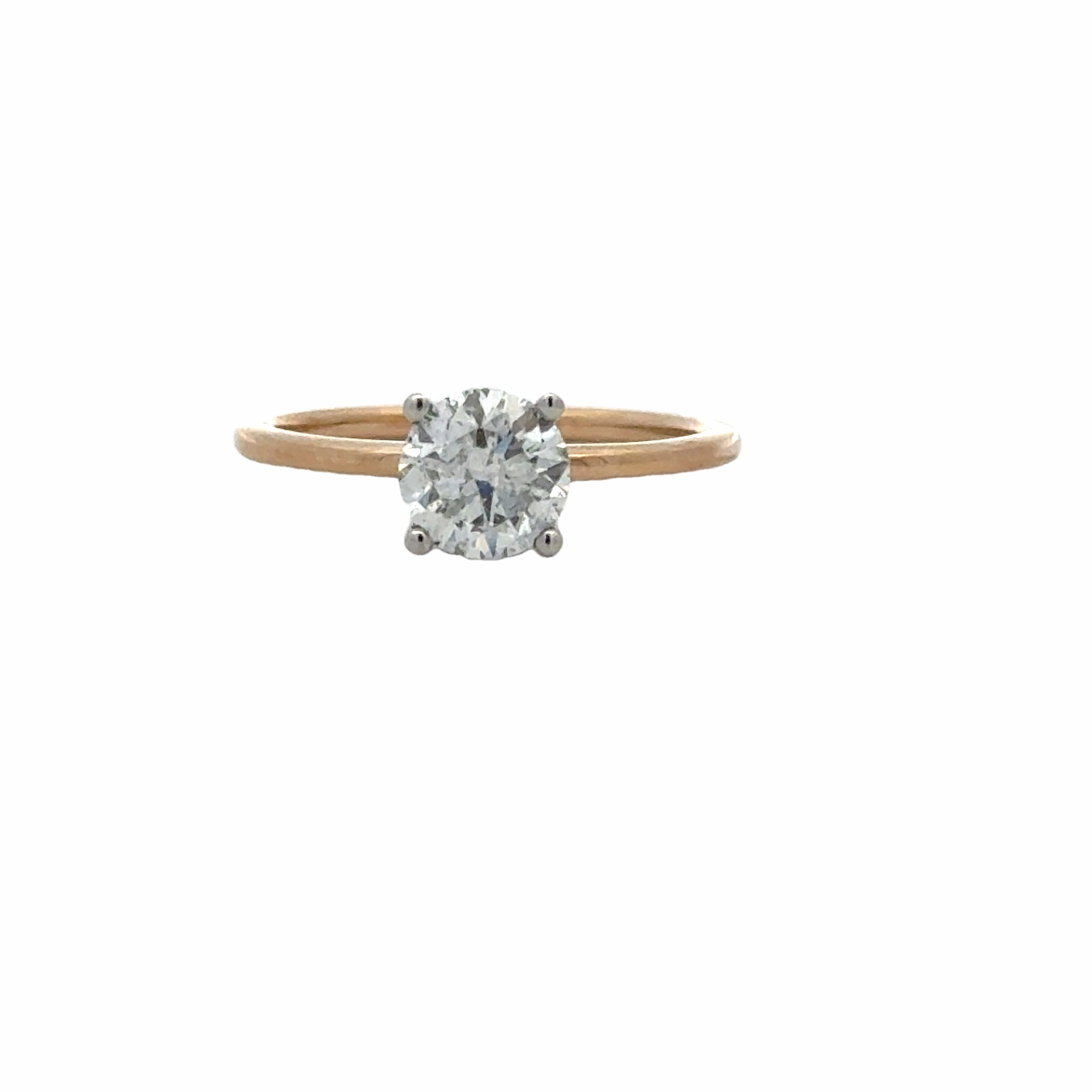 Plat/14K Yellow Gold Hidden Halo Engagement Ring - 1.06ct Diamond Low Maintenance Comfortable Embellishment