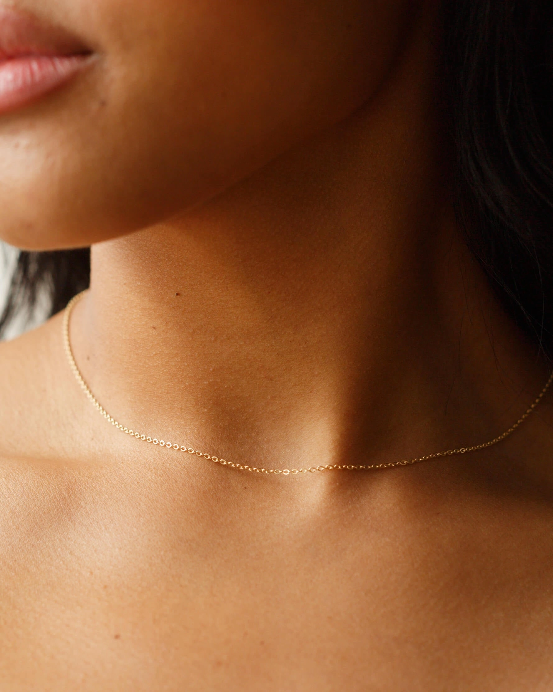 Solid Gold Dainty Chain Sustainable Jewelry City Fashion