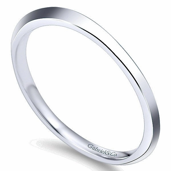 Polished Thin Edge Wedding Band 14K White Gold 203B Refined Form Decorative Purpose