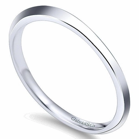 Sturdy Craft Father??s Day Polished Thin Edge Wedding Band 14K White Gold 203B