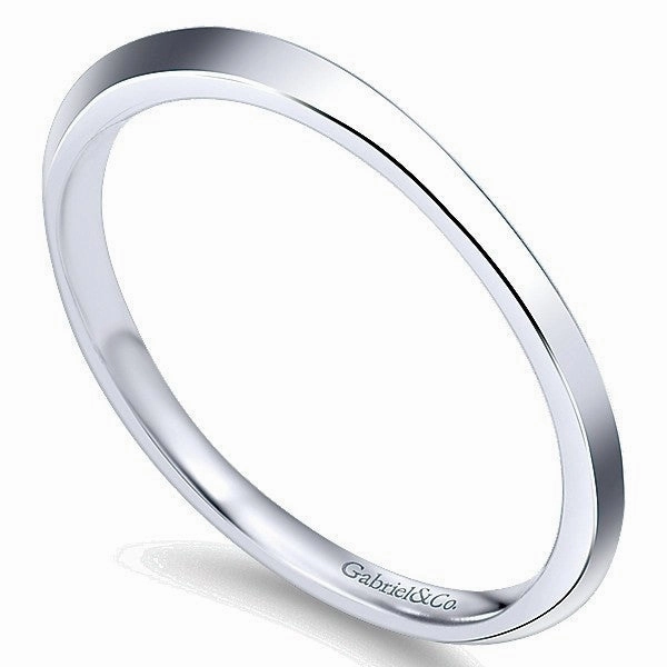 Polished Thin Edge Wedding Band 14K White Gold 203B Classic Appearance HighEnd Design