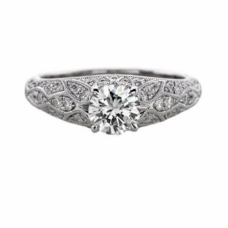 Chic Statement Durable Style 18kw Antique Reproduction Engagement Ring (1.29cttw)
