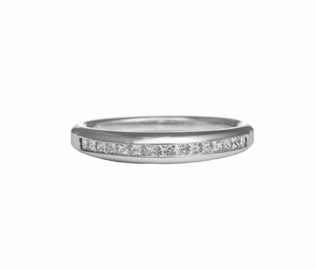 Platinum Princess Cut Diamond Wedding Band Valentine Present Special Style