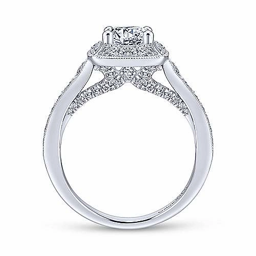 Cushion Shaped Halo Tapered Shank Diamond Ring .76 Cttw 366A Minimalist Craft