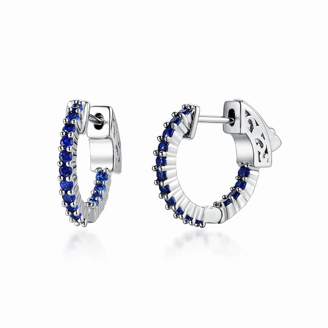 Gleaming Charm Surgical Steel Medium Huggie Earrings With CZ Stones