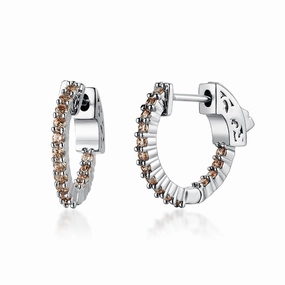 Statement Fit Surgical Steel Medium Huggie Earrings With CZ Stones
