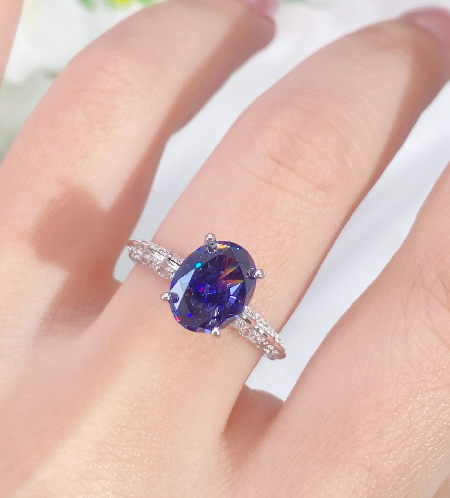 Tanzania Oval Ring | S925 Sparkling Accent Luxury Design