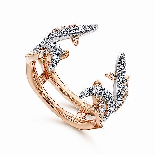 French Pave Criss-Cross Diamond Ring Enhancer Adult Appropriate