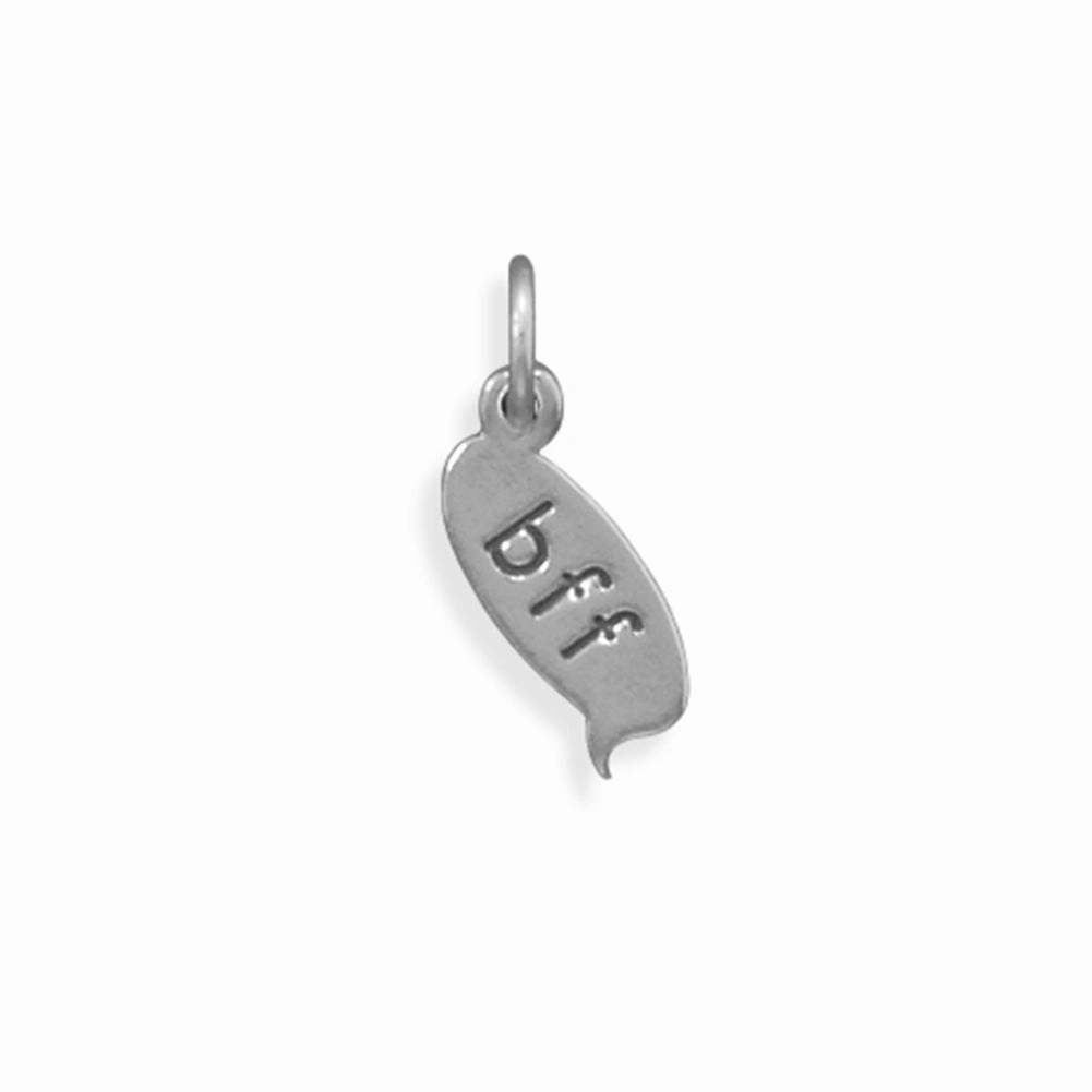 Text Message Charm Engraved with bff Sterling Silver exquisite design City Elegance