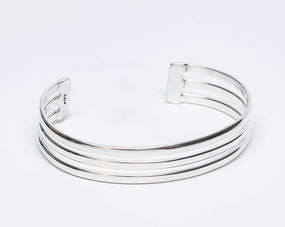 Complete Outfit Pleasant Trip Three Straight Band Sterling Silver O'Keeffe Cuff