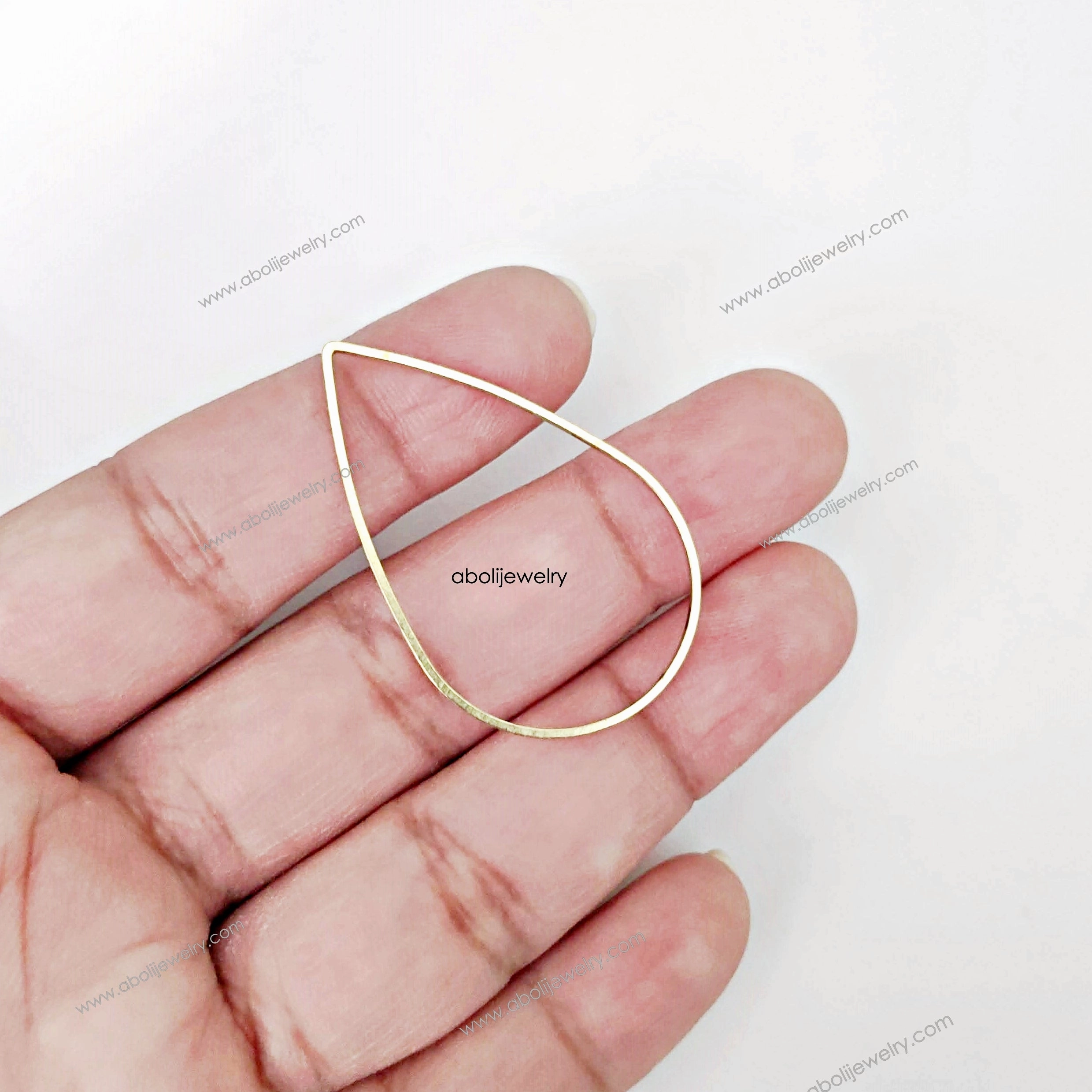 Raw brass drop resin bezel Golden Drop connector golden raw brass link connector bezel RBF16 Edgy Detail