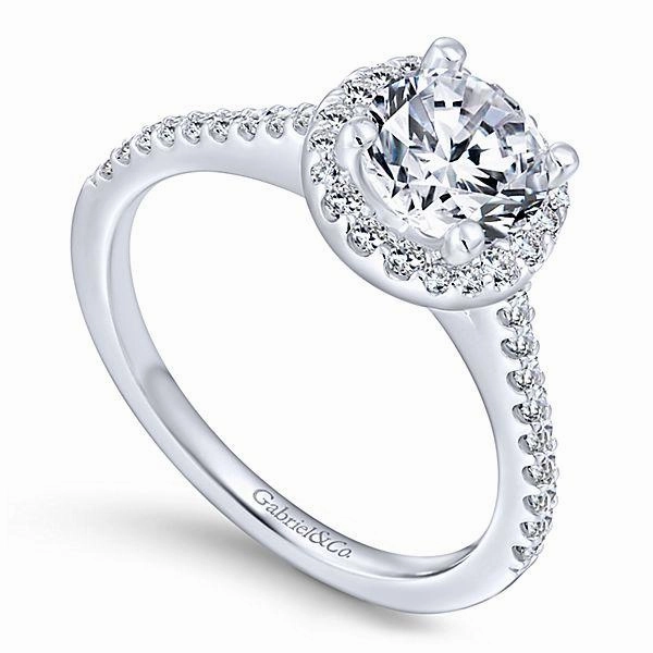 Modern Accessory Artisan Expression Classic Pave Halo Diamond Ring .27 Cttw 14K White Gold 462A