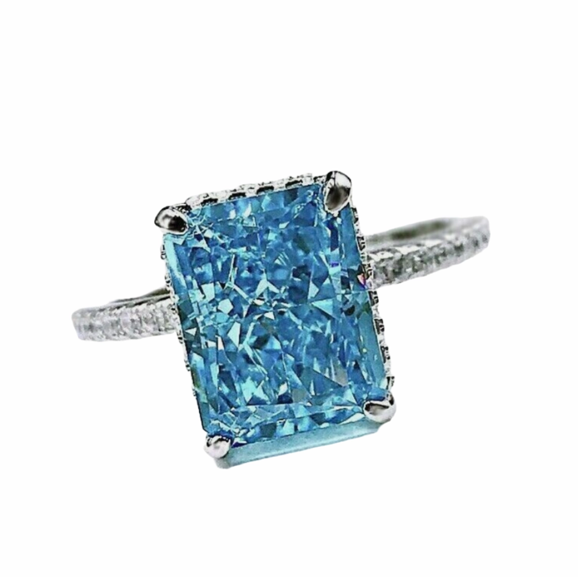 Ice Mint Radiant Ring | S925 | Moissanite Economical Adornment
