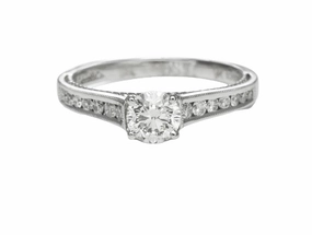 4 Karat White Gold Milgrain Solitaire Engagement Ring (.76cttw) Custom product