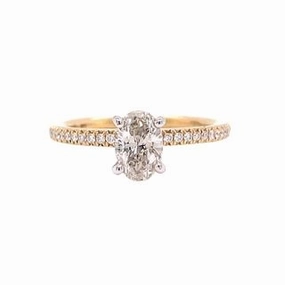 Essential Accessory 14 Karat Yellow/White Oval Solitaire Engagement Ring (.84cttw)