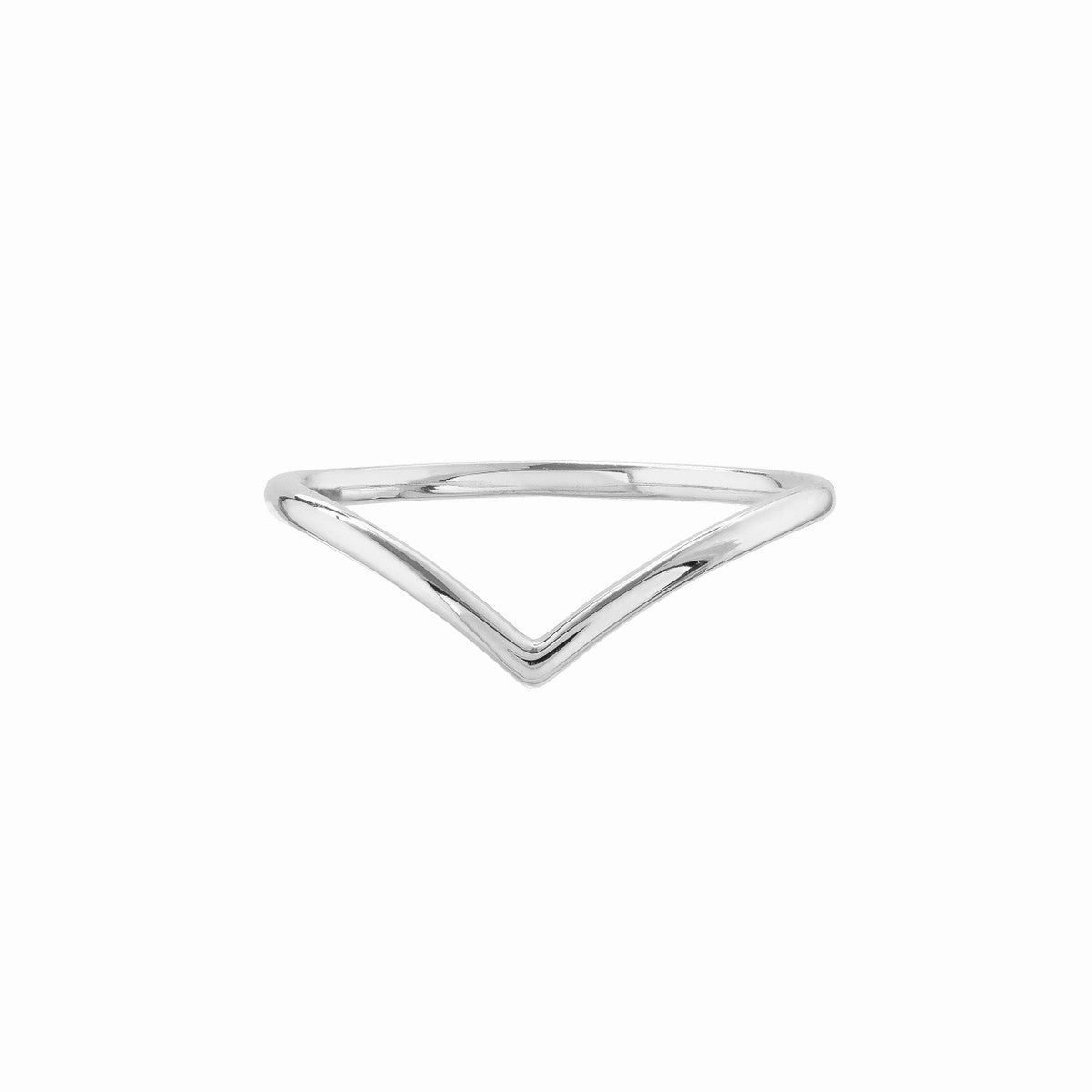 14K White Gold Chevron Ring Durable Work Romantic Present