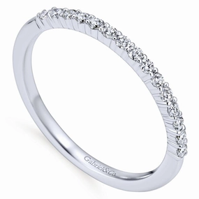 Modern Statement Straight Pave Diamond Wedding Band 14K White Gold 481B