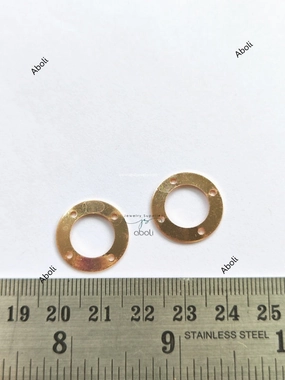 Lightweight Piece Rose gold disc connector with 4 holes Flat Metal donut connector Jewellery Component Glossy finish MACU16