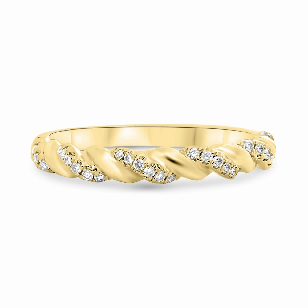 Twisted Diamond Wedding Band Polished Motion Sentimental Accessory