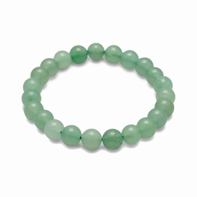 Aventurine 8mm Bead Stretch Bracelet Green Round Work Friendly Refined Element