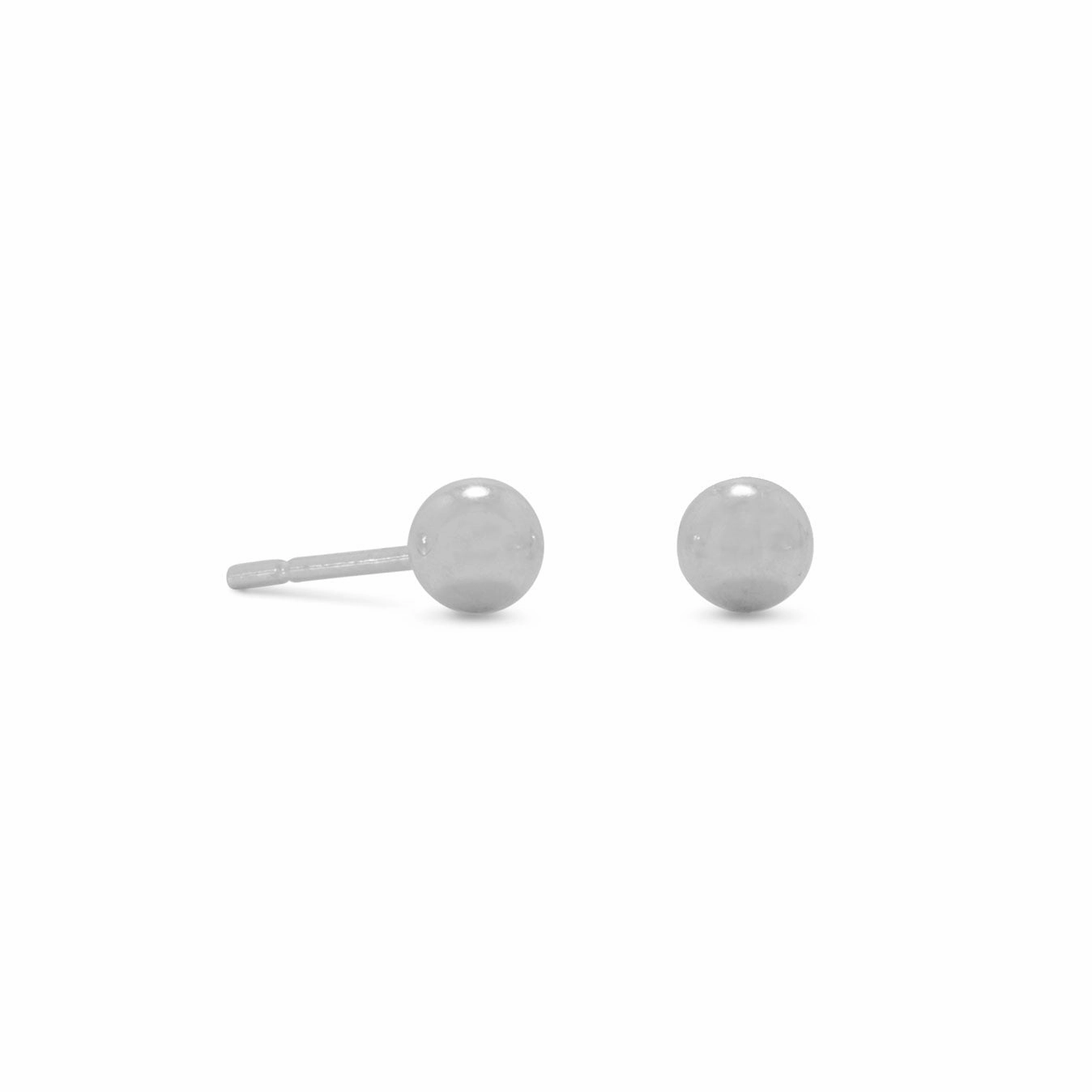 Balanced Form Small Ball Stud Earrings Sterling Silver 4mm diameter