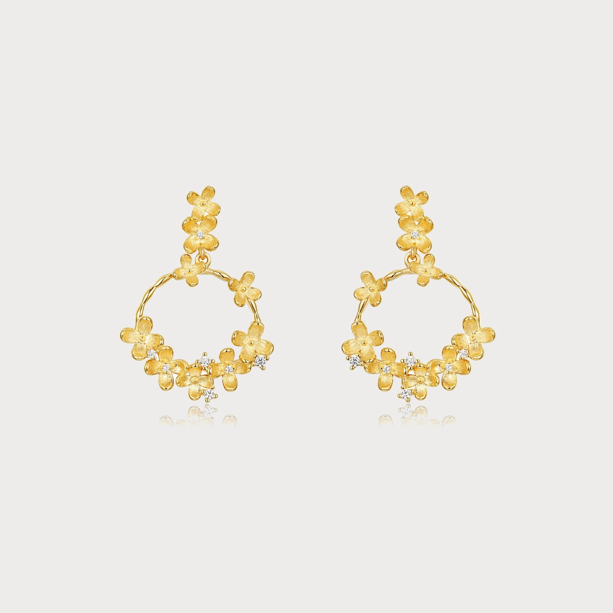 Timeless Edge Sleek Craft Osmanthus Flower Dangle Earrings